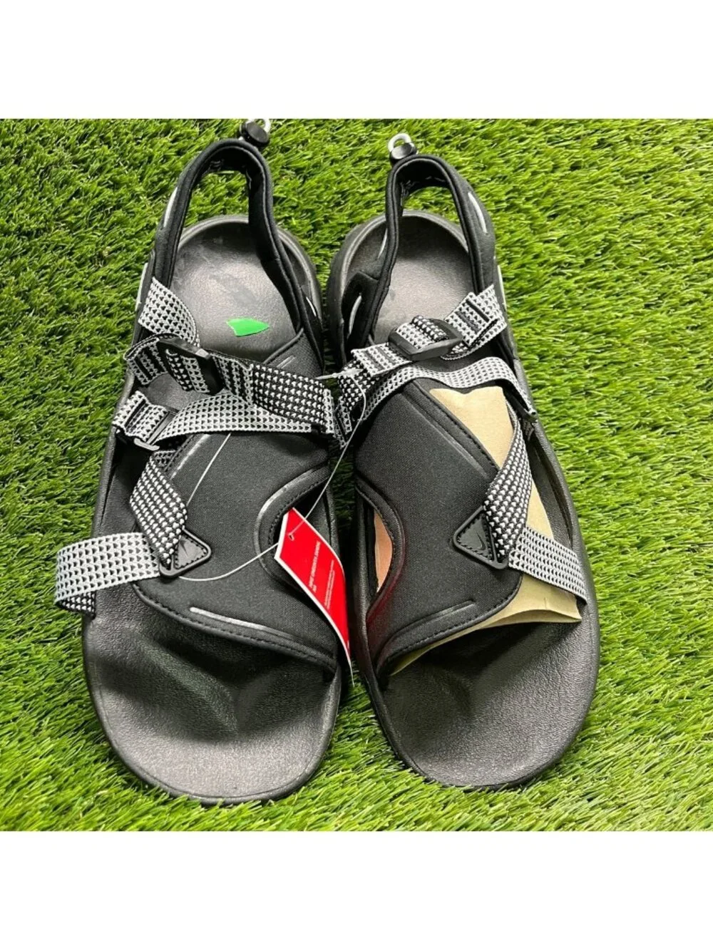 Nike Oneonta Mens Size 14 Black White Beach Outdoor Walking Strappy Sandals